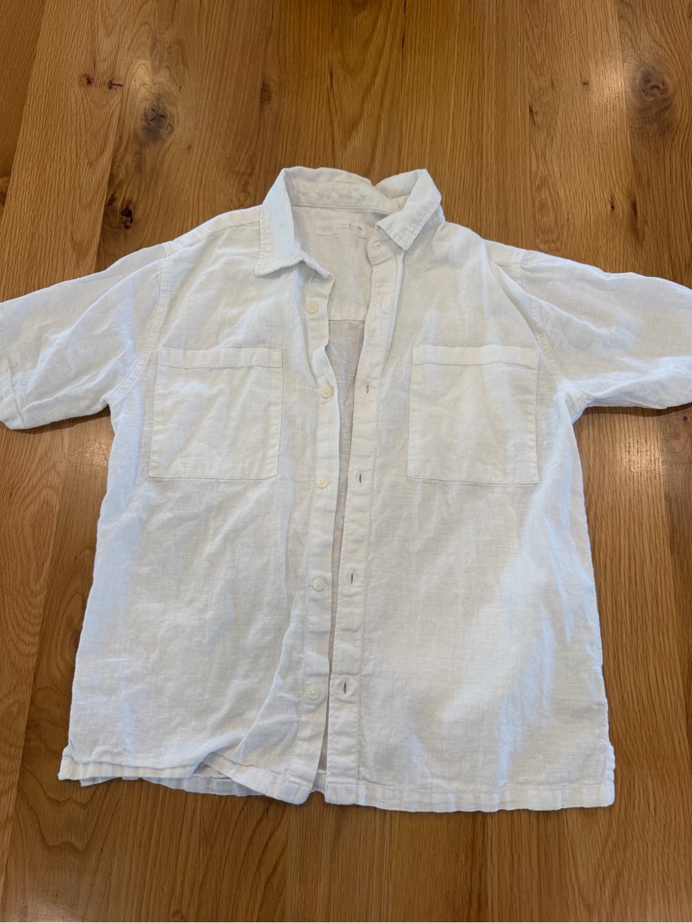 Zara Linen White Button-Up Shirt